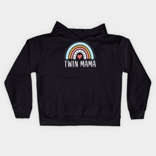 Twin Mama Gifts For Women Funny Mom Of Two Rainbow Kids Hoodie
